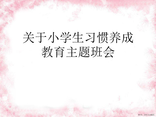 小学生习惯养成教育主题班会课件