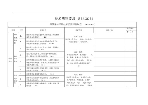 机房等保三级技术要求(加分类)