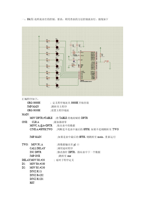 [整理版]80c51花样流水灯（汇编）