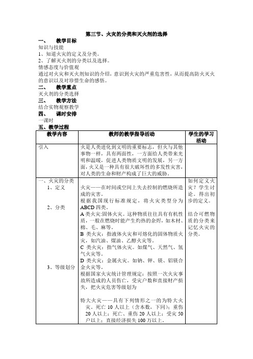 第二章--第三节火灾及分类和灭火剂及选择