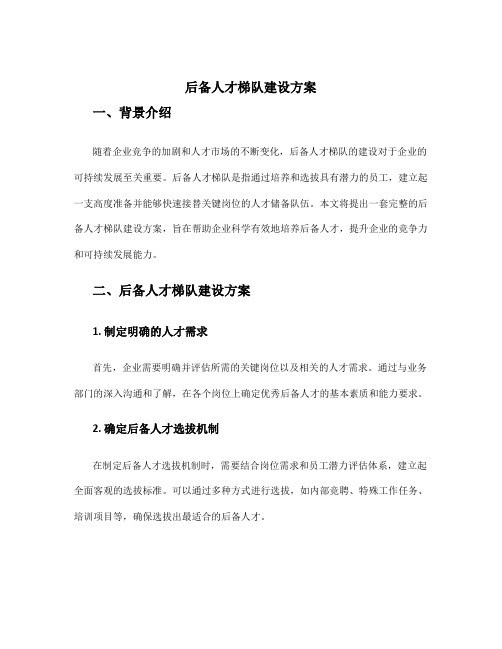 后备人才梯队建设方案