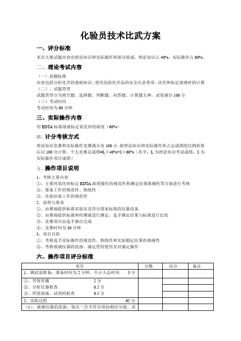 热动分厂化水车间化验员技术比武方案 2