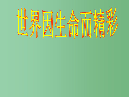 七年级政治上册 世界因生命而精彩课件 人教新课标版