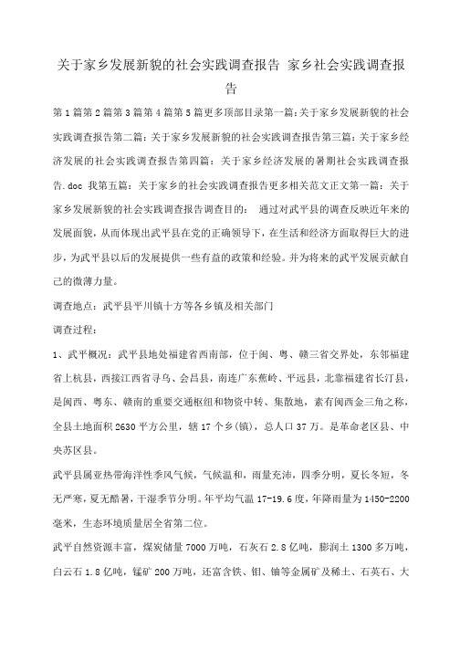 小度写范文关于家乡发展新貌的社会实践调查报告 家乡社会实践调查报告模板