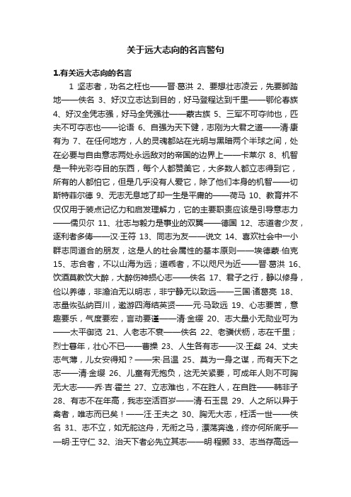 关于远大志向的名言警句