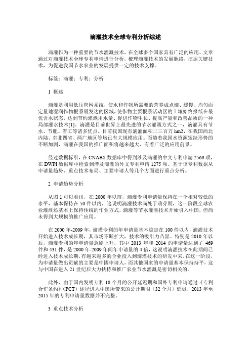 滴灌技术全球专利分析综述