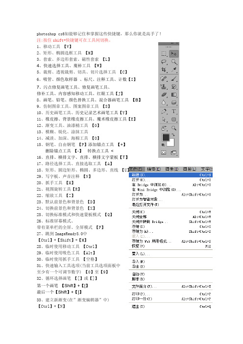 photoshop cs6快捷键大全(图文结合)