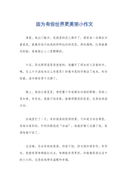 因为有你世界更美丽小作文