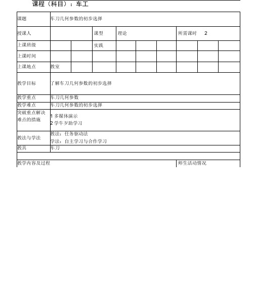 车工15-车刀几何角度的初步选择