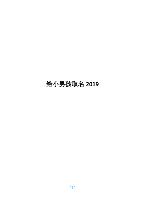 给小男孩取名2019