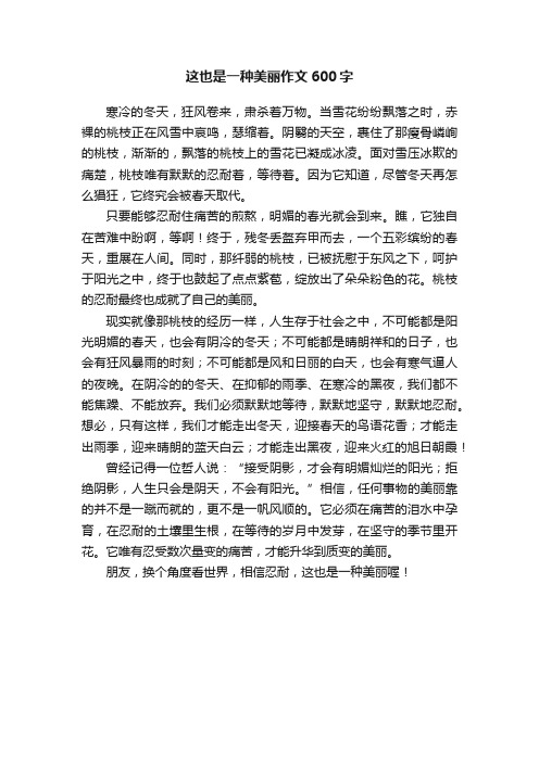 这也是一种美丽作文600字