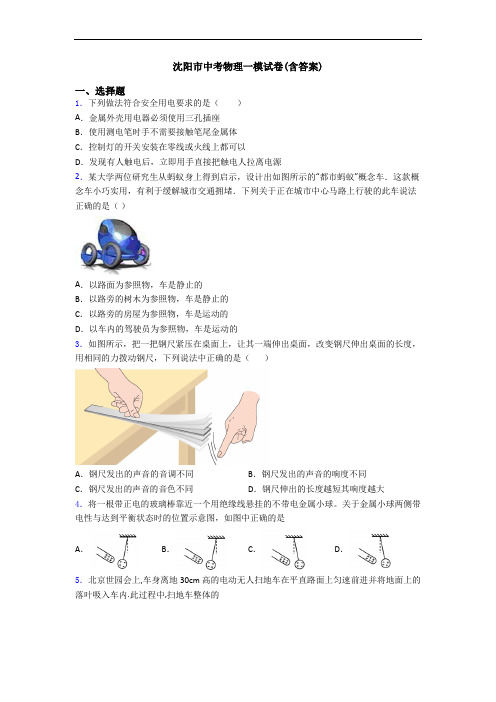 沈阳市中考物理一模试卷(含答案)