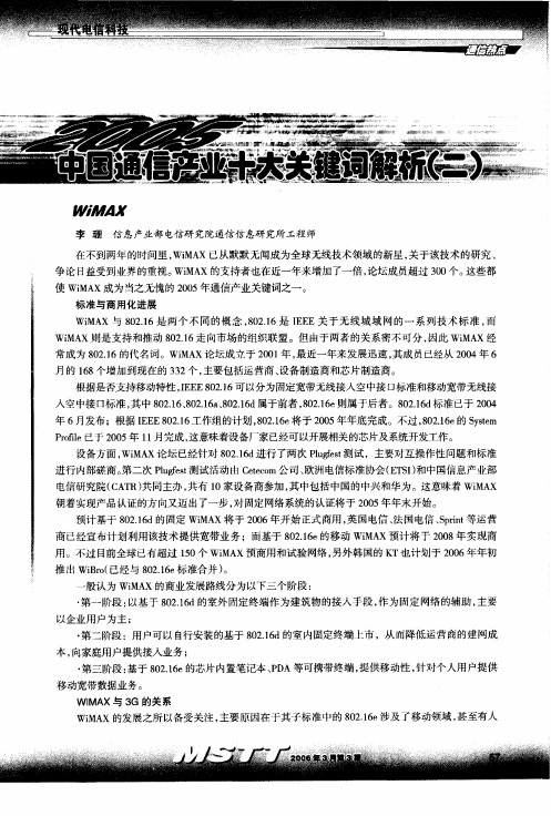 2005中国通信产业十大关键词解析(二)