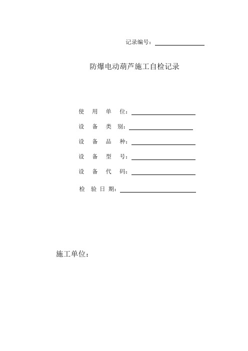 35防爆电动葫芦自检记录 