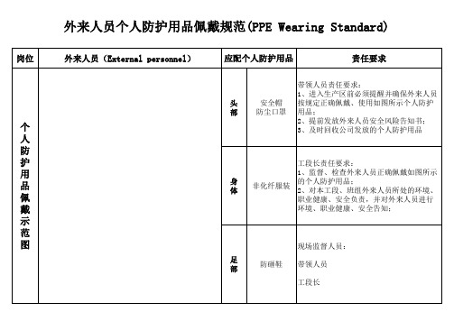 个人防护用品佩戴规范(PPE Wearing Standard)