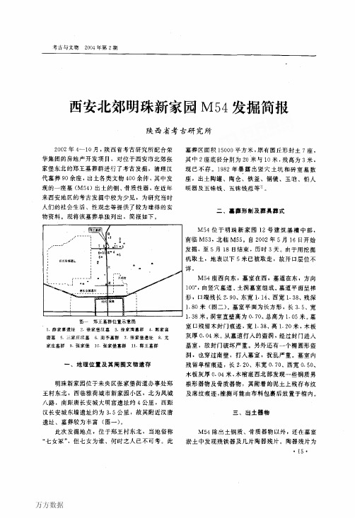 西安北郊明珠新家园M54发掘简报