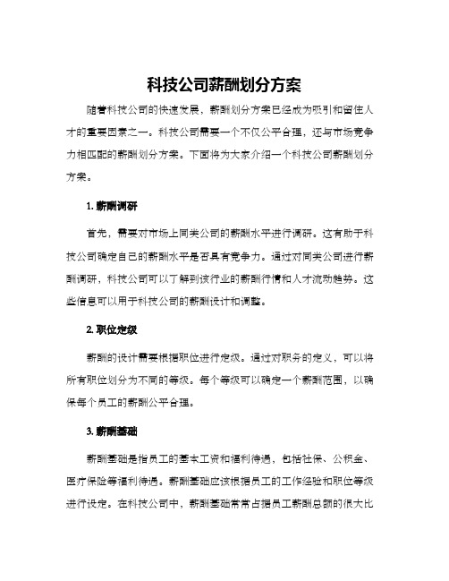 科技公司薪酬划分方案