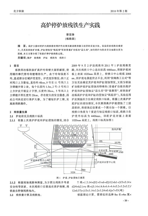 高炉停炉放残铁生产实践