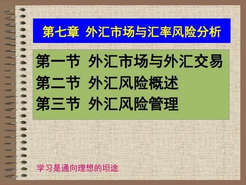 国际金融课件-第七章 外汇市场与汇率风险分析