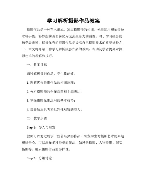 学习解析摄影作品教案