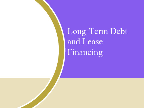 财务管理基础课件：Long-Term Debt and Lease Financing