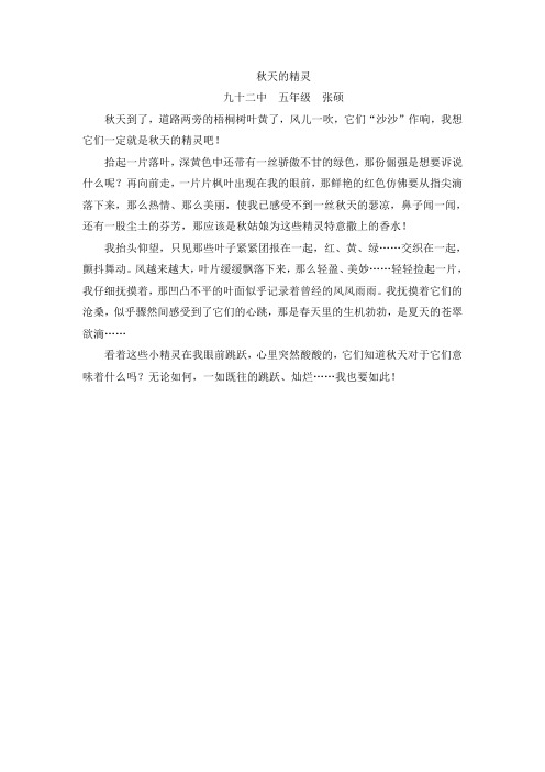 《秋天的精灵》小学作文写景作文典范
