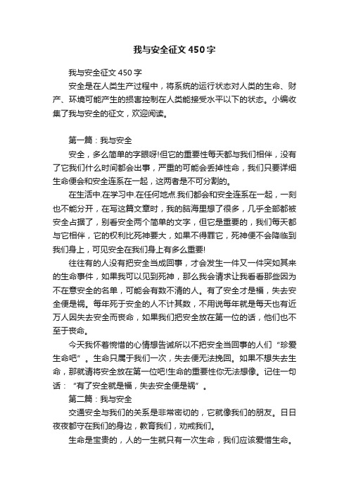 我与安全征文450字