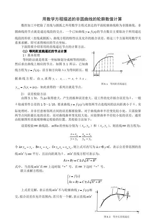 用数学方程描述的非圆曲线的轮廓数值计算