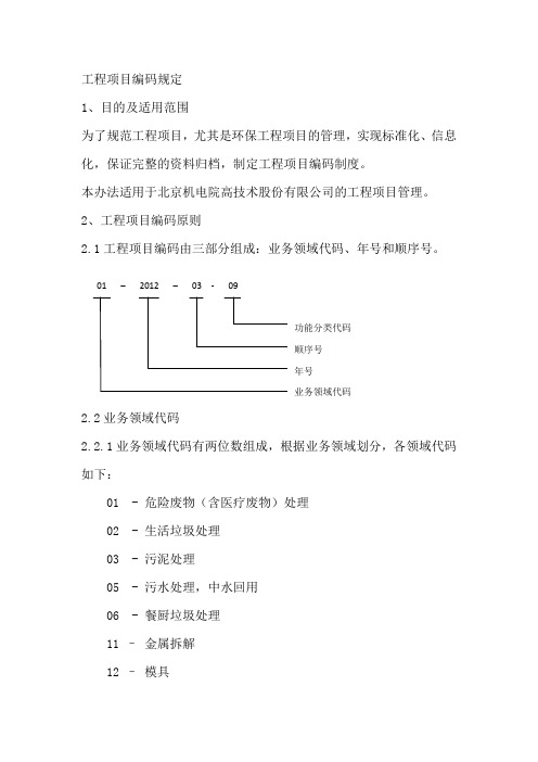 工程项目编码