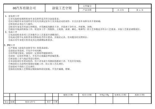 涂装工艺守则