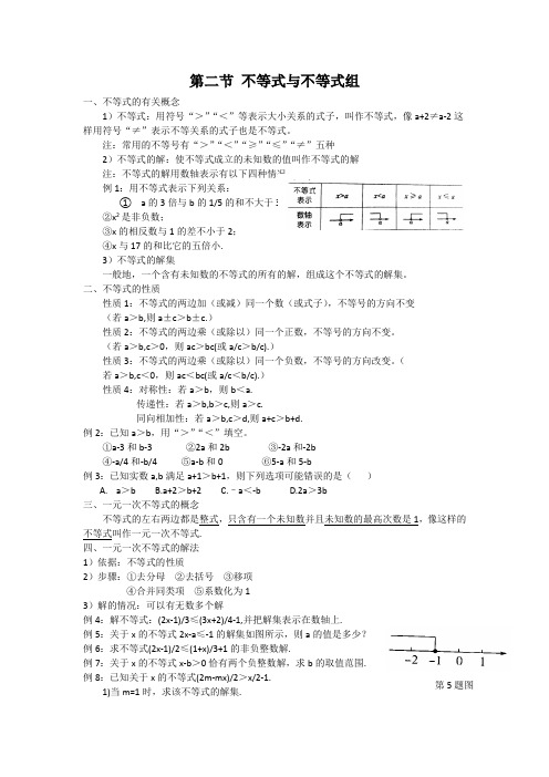 数学不等式与不等式组知识点汇总