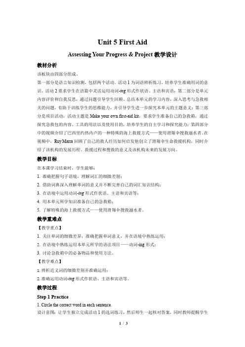 Unit 5 Assessing Your Progress示范课教案【高中英语人教版】