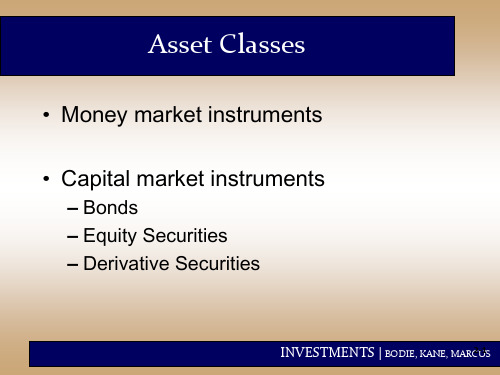 INVESTMENTS 投资学 (博迪BODIE, KANE, MARCUS)Chap002 Asset Classes and Financial Instruments31页PPT