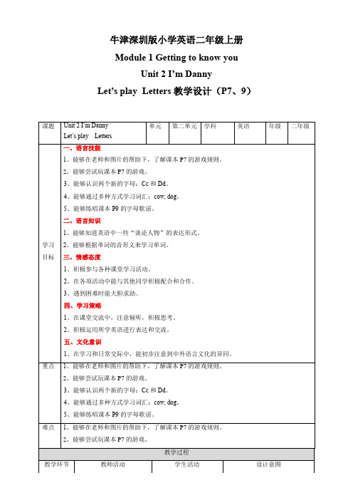 二年级上册英语教案--Module 1 Unit 2  - 沪教牛津版