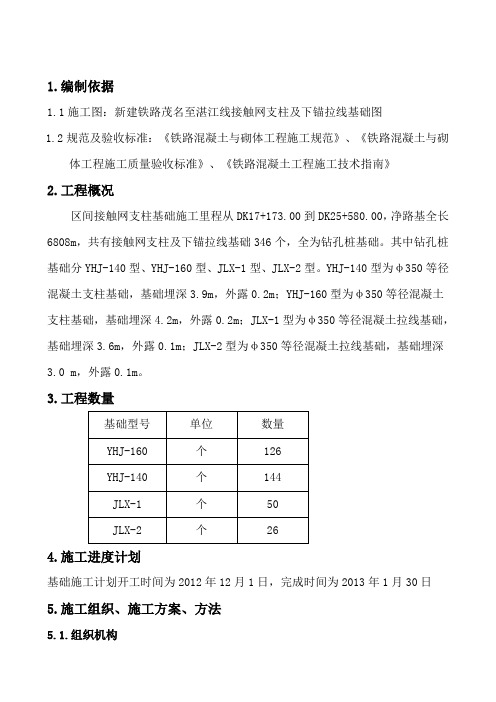 接触网基础施工设计方案