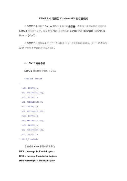 STM32中用到的Cortex-m3寄存器说明