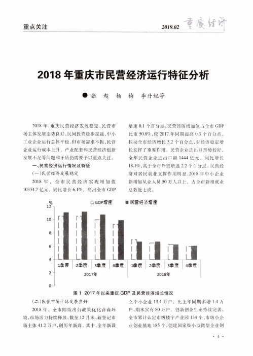 2018年重庆市民营经济运行特征分析