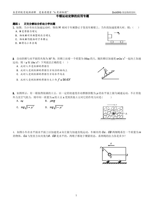 牛顿运动定律应用专题