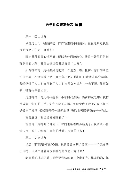 关于什么访友作文10篇