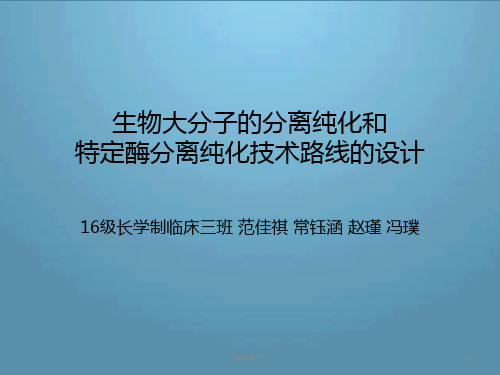 从动物肝脏组织中分离、提取、纯化和鉴定一种酶(由三个不同亚基组装成,为结合酶,等电点为6.2)的技术路线  p