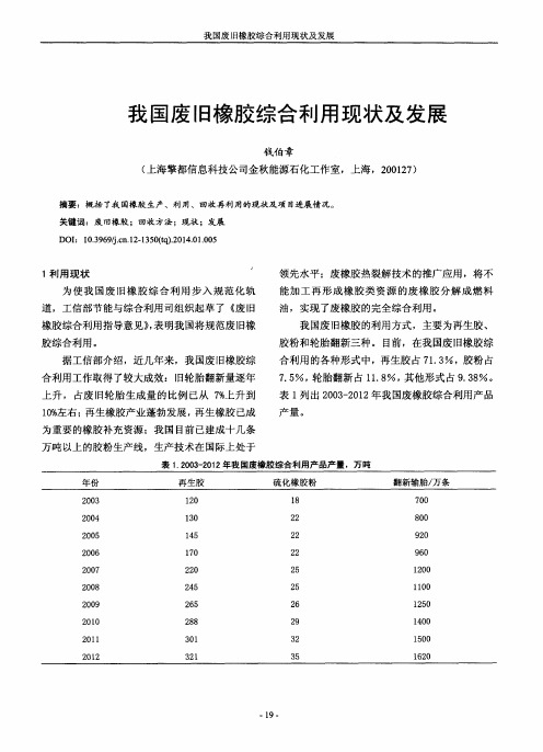 我国废旧橡胶综合利用现状及发展