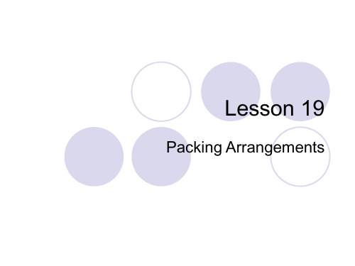 Lesson 19 Packing arrangements