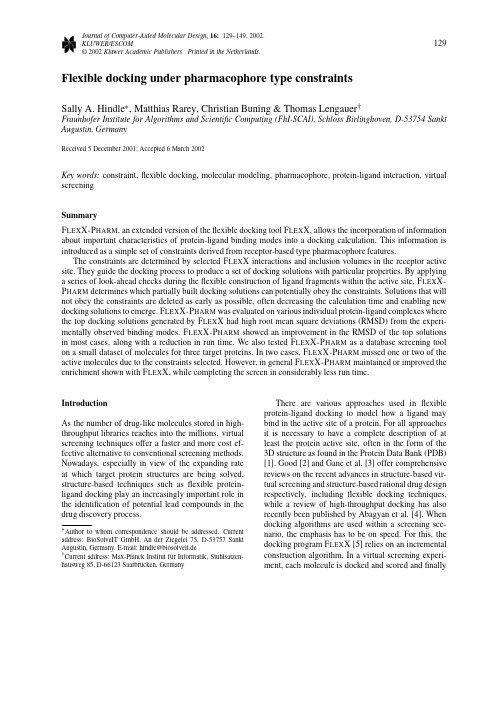 Flexible docking under pharmacophore type constraints