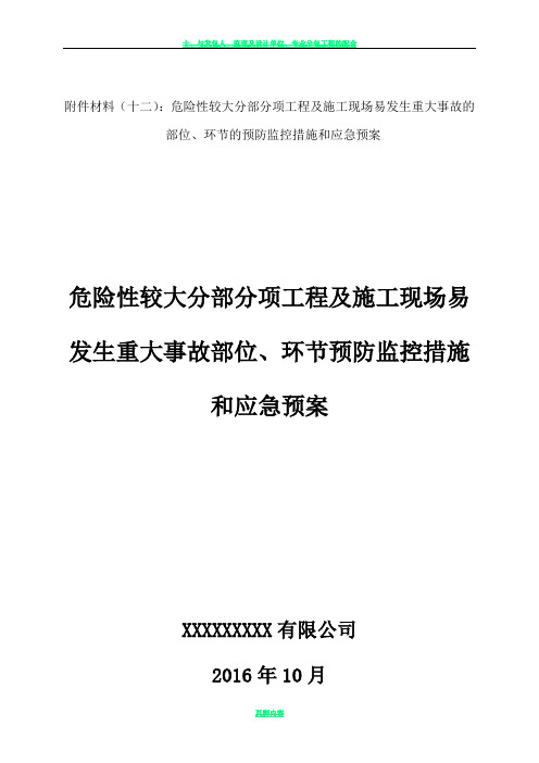 十三、(危险性较大工程预防监控措施及应急预案)