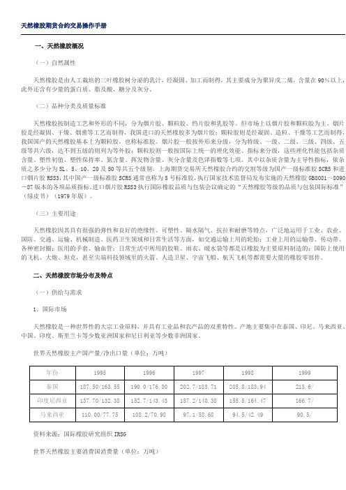 天然橡胶期货合约交易操作手册