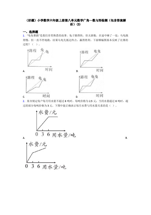 (好题)小学数学六年级上册第八单元数学广角—数与形检测(包含答案解析)(3)