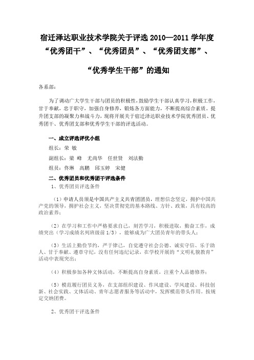 关于评选优秀团干、团员、团支部申请