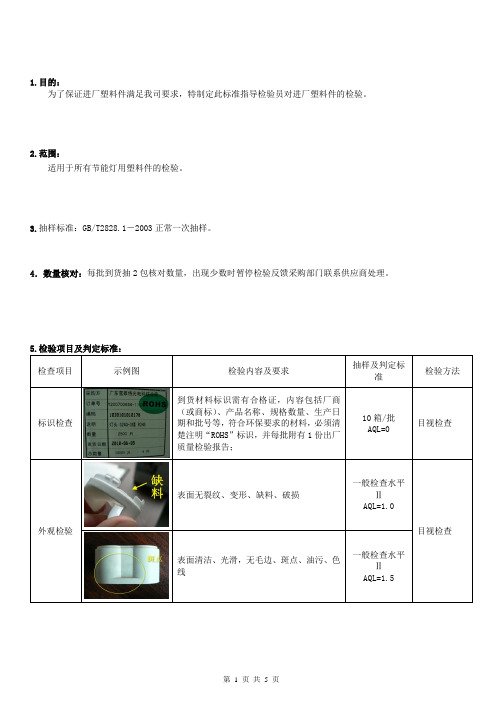 塑料件检验标准