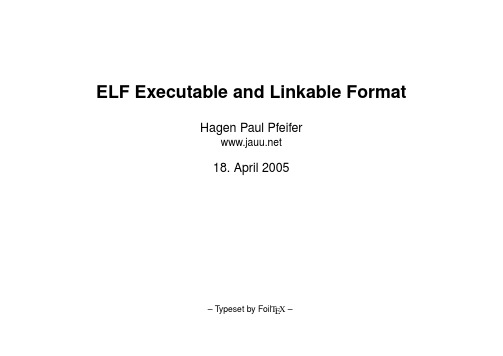 ELF Executable and Linkable Format