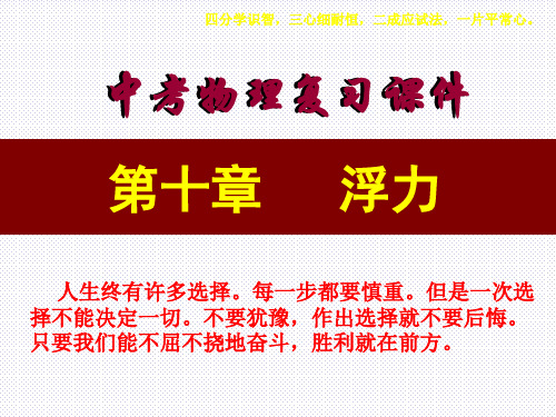 10人教版第九章 《浮力》中考复习课件详解